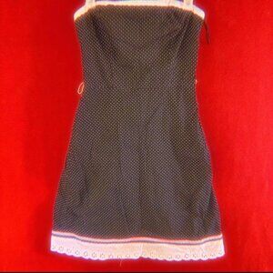 y2k polka dot dress with lace trim